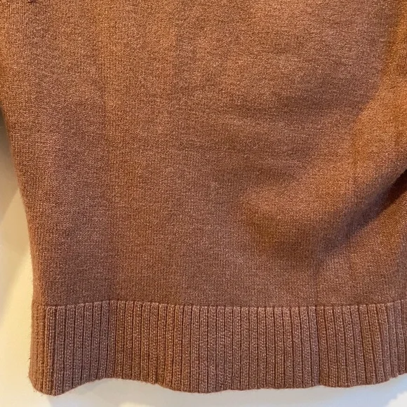 Who What Wear Natalie Cuffed Knit Sweater Top in Brown Clay - Picture 8 of 8